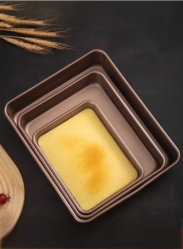DUNISO 3 Pieces of Baking Sheet Set, carbon steel cake mold, double-sided non stick baking tool, high temperature resistant, with rectangular baking trays of 9, 11, and 13 inches, suitable for novice and bakers  - Image 1