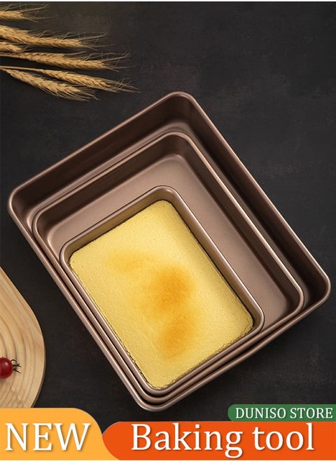 3 Pieces of Baking Sheet Set, carbon steel cake mold, double-sided non stick baking tool, high temperature resistant, with rectangular baking trays of 9, 11, and 13 inches, suitable for novice and bakers