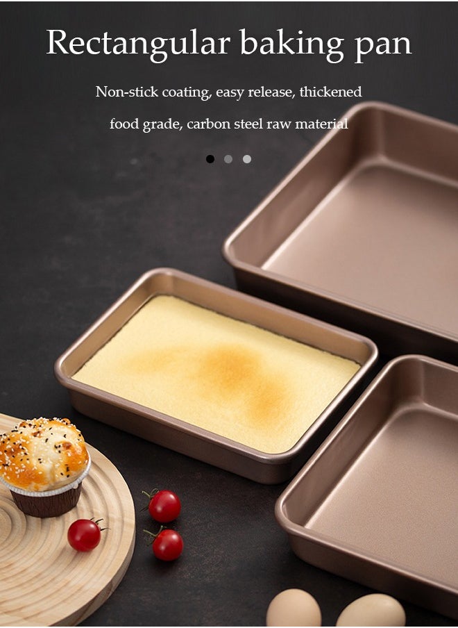 DUNISO 3 Pieces of Baking Sheet Set, carbon steel cake mold, double-sided non stick baking tool, high temperature resistant, with rectangular baking trays of 9, 11, and 13 inches, suitable for novice and bakers  - Image 3