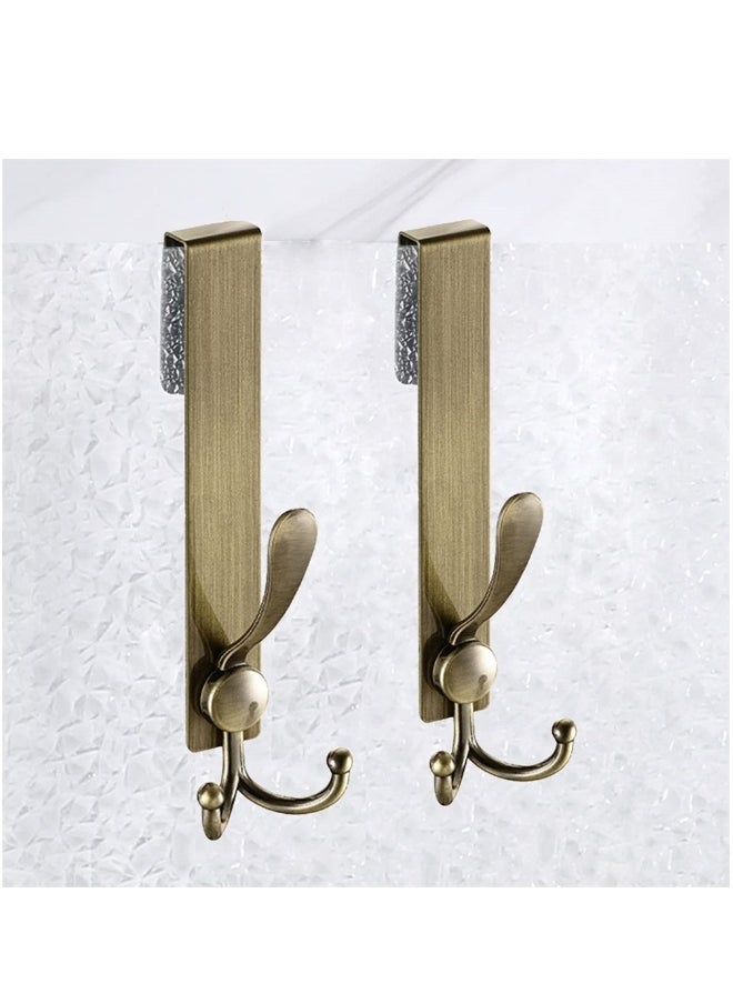 Generic Heavy Duty Stainless Steel Shower Door Hooks 2 PCS for Towel Robe Drilling-Free Over Door Hanger for Frameless Glass Bathroom  - Image 1