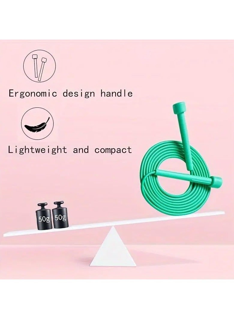 سبورت كيو حبل قفز خفيف الوزن من سبورت كيو للياقة البدنية والتمارين - حبال قفز قابلة للتعديل بمقابض بلاستيكية - خالٍ من التشابك لتمارين الكروس فيت وصالة الالعاب الرياضية وتمارين الكارديو والتحمل - Image 3