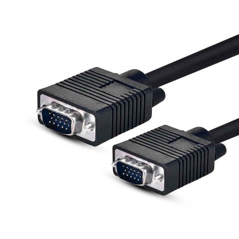 eplug it Male to Male Vga Cable 1.8 Meter | 15-Pin VGA to VGA Cable for PC/Projector/Laptop/Monitor/Computer, Plasma, Xbox, LCD/LED, TFT | Black - Image 1