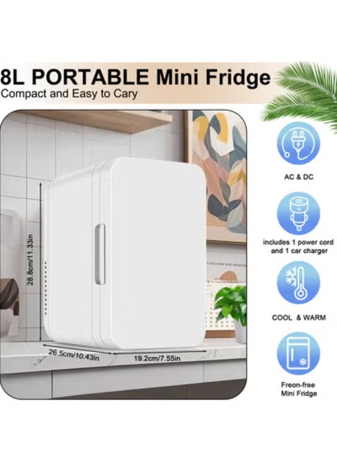 ANYOUI Bedroom Mini Fridge, 8L Refrigerator, Low Noise Portable Fridge for Cosmetic Food Bedroom Office Travel - Image 2
