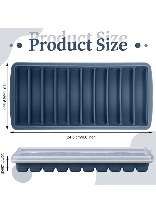 Eaasty 2 Pieces Breastmilk Storage Container Baby Food Milk Silicone Freezer Trays with Lid Breastmilk Freezer Tray Organizer Ice Trays Silicone Storage Bag Tray 10-1 oz Bars(Blue) - Image 1