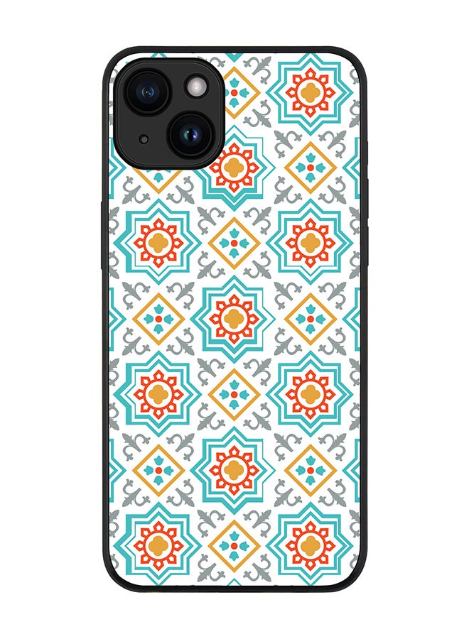 Stylizedd Cover for iPhone 15 Case Rugged Black Slim fit Soft Flexible Anti Drop TPU Gel Thin Protective Phone Cases - Moroccan Mosaic - Image 1