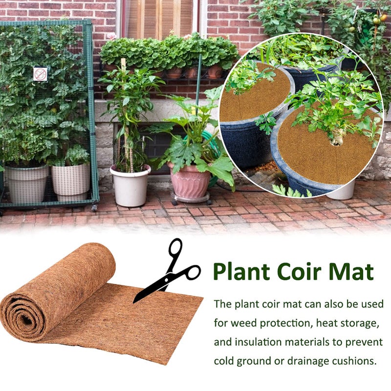 Ayybf Coco Liner,24x39.4 inch Wall Basket Planter Liner, Coco Liner Roll Hanging Basket Pad Garden Plants Wall Planter Flowerpot Basket Coco Fiber, Durable Coconut Husk for Planting - Image 3