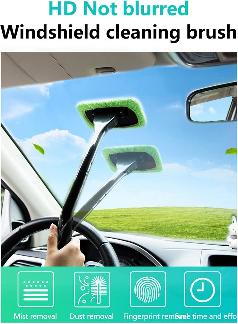 klarako Microfiber Windshield Cleaner Tool, Reusable and Washable Microfiber Wiper, Windshield Cleaning Brushes with Detachable Handle, Window Windscreen Cleaning Towel (Light Blue) - Image 4