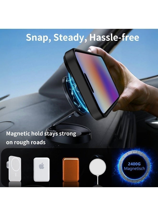 مورتيكو جراب MagSafe لهاتف iPhone 16، [متوافق مع MagSafe] [حماية كاملة للكاميرا] [مسند مدمج غير مرئي] جراب هاتف شفاف غير لامع لهاتف Apple iPhone 16 - أسود - Image 3