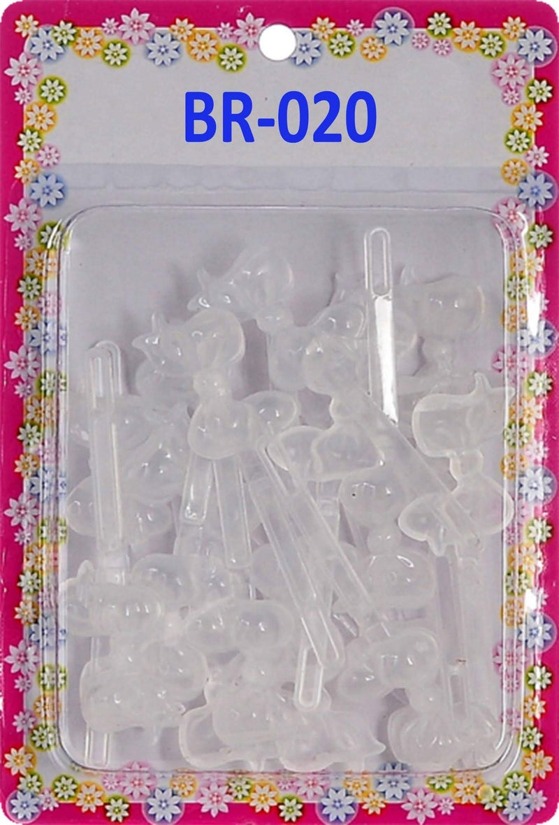 Tara Girls Self Hinge Bow Hair Barrettes 18 Pieces Selection (Clear) - Image 1