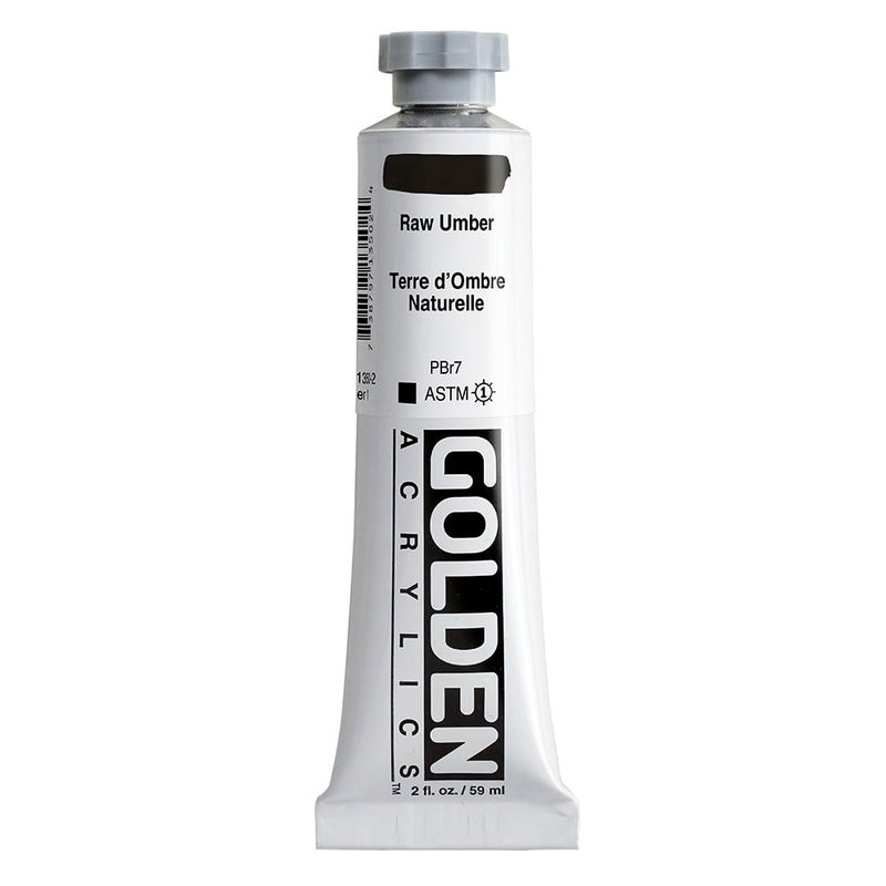 GOLDEN Heavy Body Acrylics, Raw Umber, 2 fl. oz. Tube, Professional Acrylic Paint, Opaque - Image 1