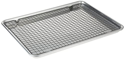 Nordic Ware  43172AMZM Nordic Ware Half Sheet with Oven Safe Nonstick Grid 2 Piece Set Natural