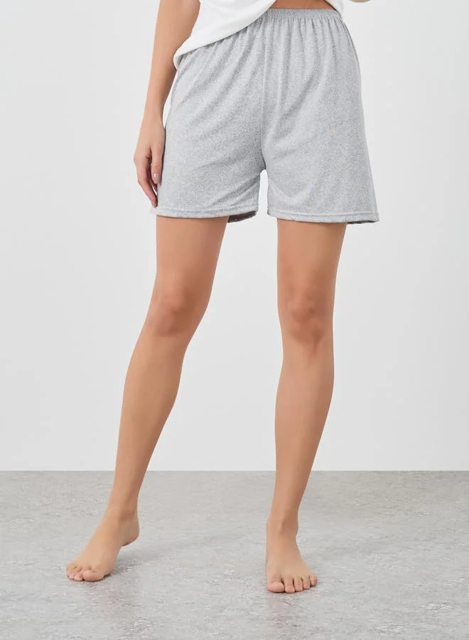 Take Two Take Two Raglan Sleeve Smile Printed T-Shirt and Shorts Pyjama Set