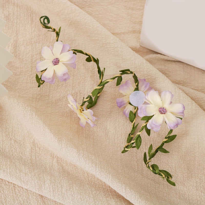 Green Elegant Blossomy Metal Hair Wreath For Women Casual Secure Ending - Image 4