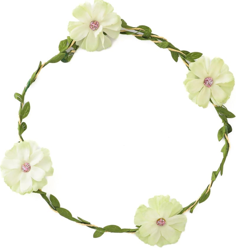 Green Elegant Blossomy Metal Hair Wreath For Women Casual Secure Ending - Image 1