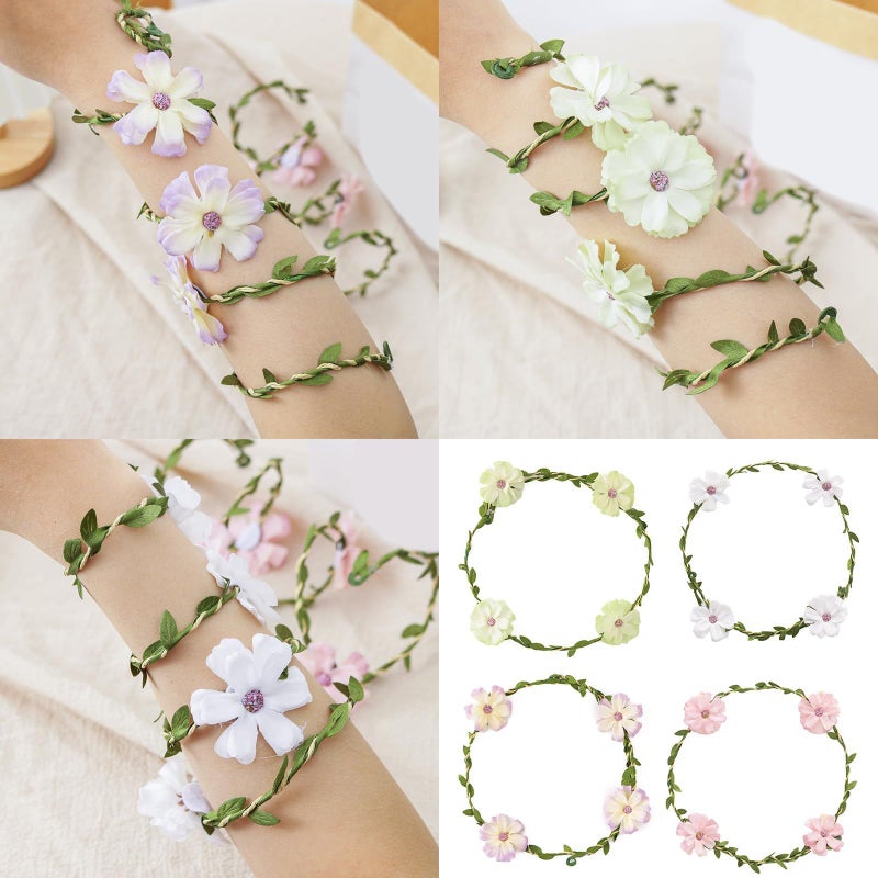 Green Elegant Blossomy Metal Hair Wreath For Women Casual Secure Ending - Image 3