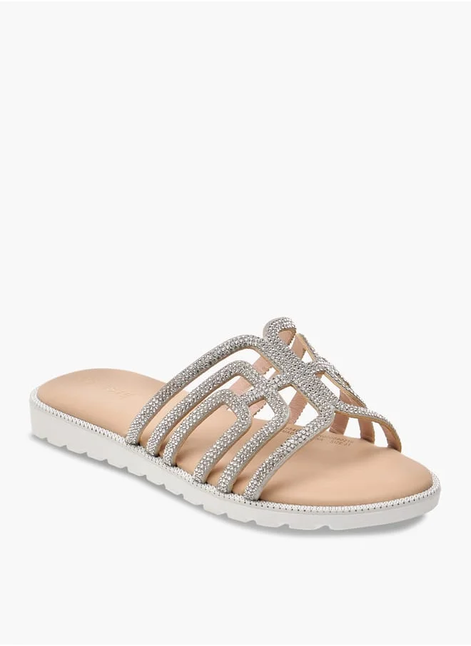 سيليست Girl's Embellished Slip-On Sandals