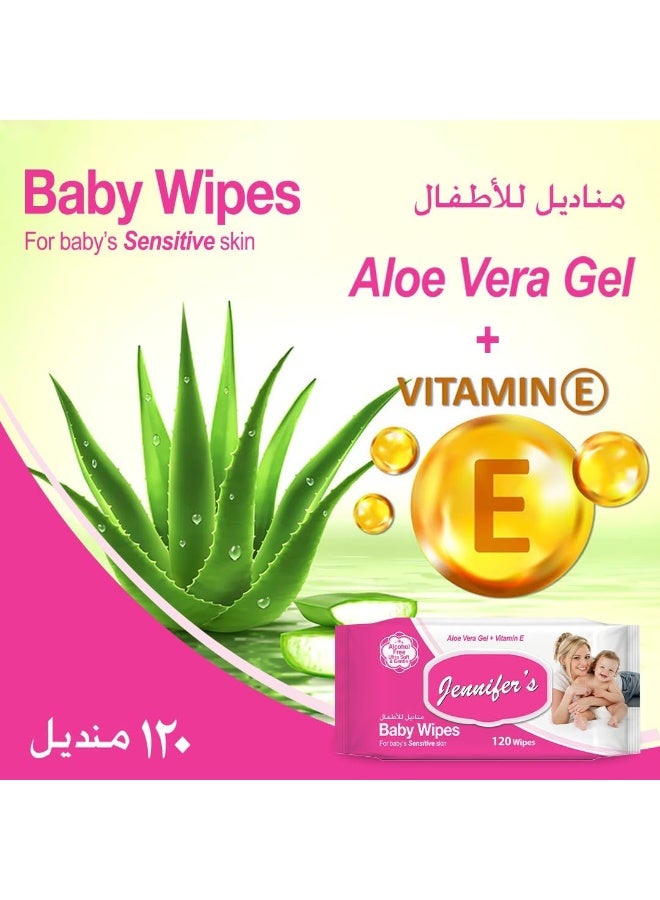 Jennifer's Baby Wipes, 12 X 120 Sheets - Image 4