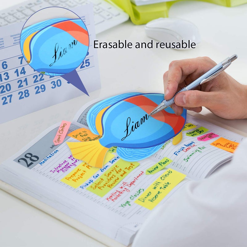 Blulu 45 Pieces Ocean Fish Cutouts for Classroom Decorations Colorful Tropical Fish Cutout Paper Accent with Glue Point for Bulletin Board Decor DIY Craft School Ocean Themed Birthday Party Supplies - Image 3