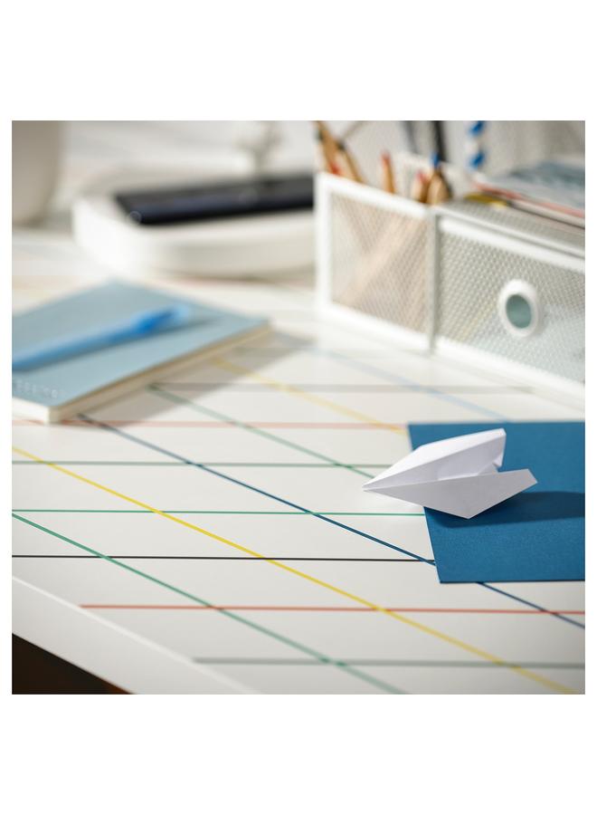 erorex Desk, Grid Multicolour/White, 140X60 Cm - Image 2