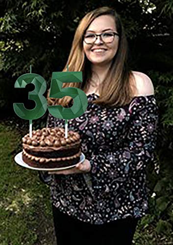 Willcan 2.75in 3D Diamond Shape Tall 5 Candles, Glitter 5 Green Color Happy Birthday Cake Toppers Decorating and Celebrating for Adults/Kids Party/Family Baking (Number 5) - Image 5
