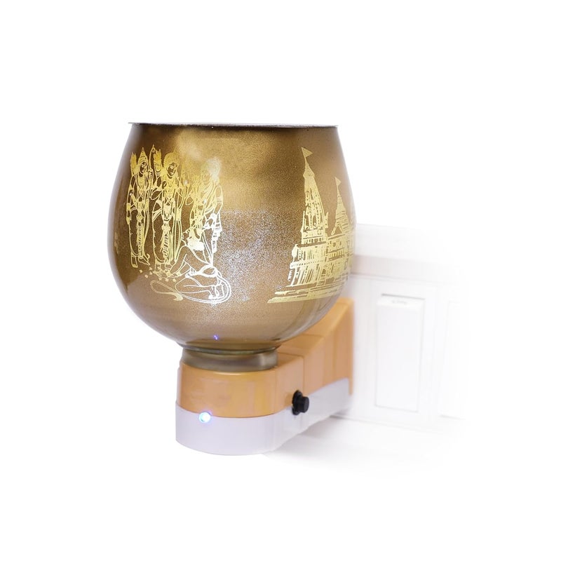 CYCLE Pure Multipurpose Camphor Electric Diffuser (Shri Rama) with Free Camphor Tablets | Electric Aroma Diffuser for Home | Ceramic Kapoor Dani with On/Off Switch | Night Lamp for Bedroom, Child Safe - Image 3