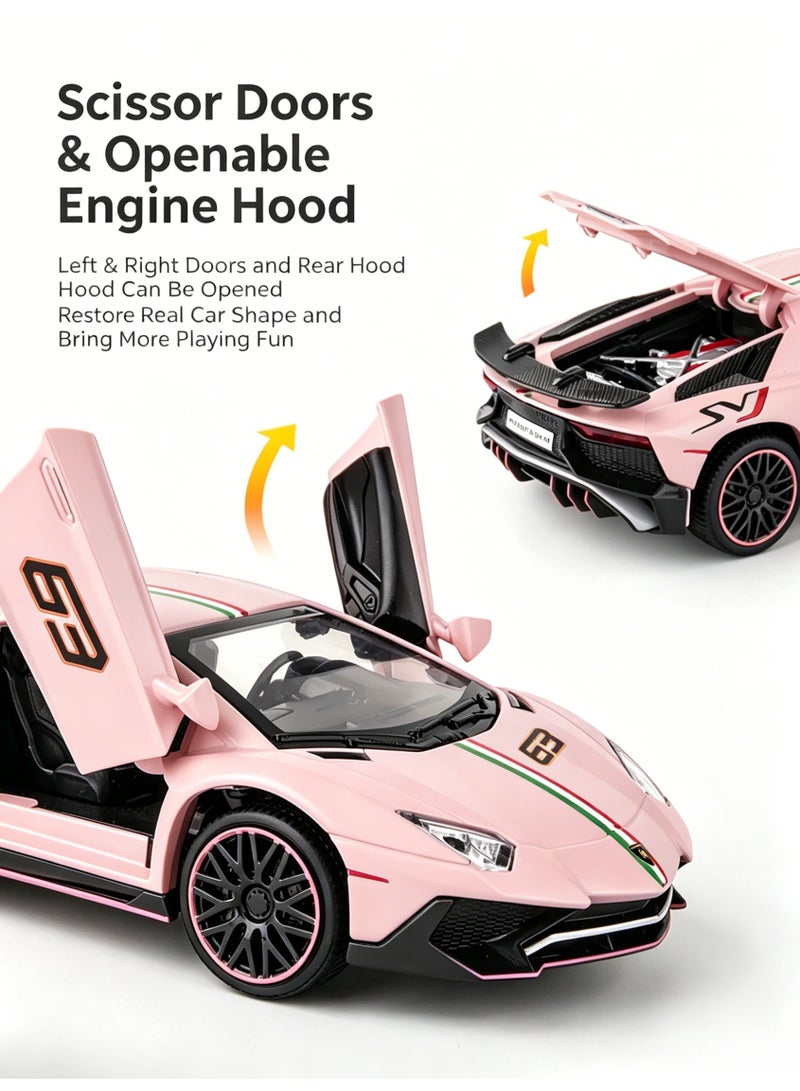 LAMBORGHINI High-Detail Alloy Car Model with Realistic Lighting & Sound Effects, 1:32 Scale Die-Cast Vehicle, Collectible Display Model for Adults & Kids - Image 5