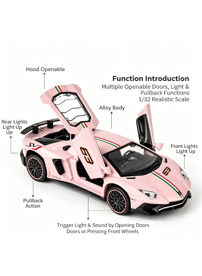 LAMBORGHINI High-Detail Alloy Car Model with Realistic Lighting & Sound Effects, 1:32 Scale Die-Cast Vehicle, Collectible Display Model for Adults & Kids - Image 2
