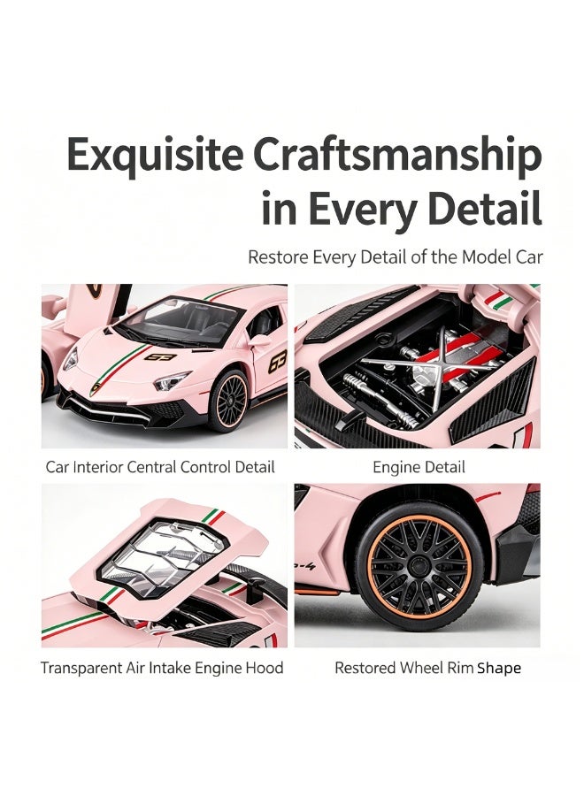 LAMBORGHINI High-Detail Alloy Car Model with Realistic Lighting & Sound Effects, 1:32 Scale Die-Cast Vehicle, Collectible Display Model for Adults & Kids - Image 3