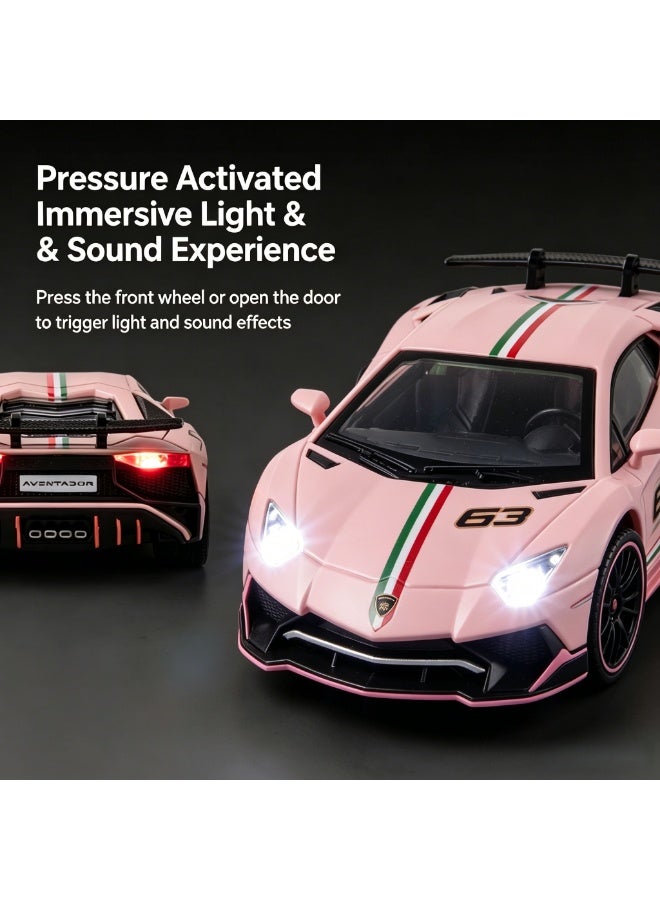 LAMBORGHINI High-Detail Alloy Car Model with Realistic Lighting & Sound Effects, 1:32 Scale Die-Cast Vehicle, Collectible Display Model for Adults & Kids - Image 4