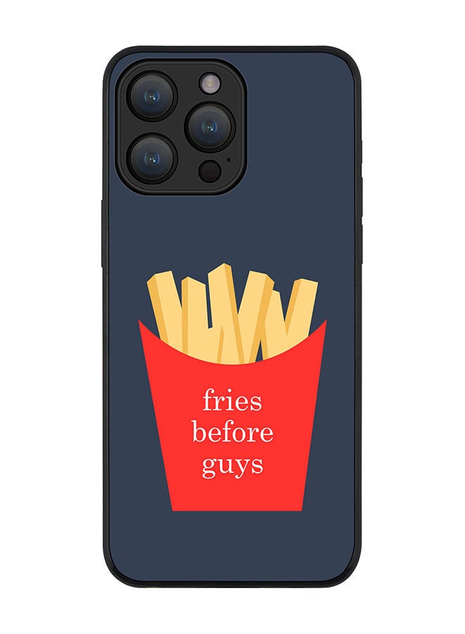 Stylizedd Cover for iPhone 15 Pro Max Case Rugged Black Slim fit Soft Flexible Anti Drop TPU Gel Thin Protective Phone Cases - Fries Before Guys - Image 1