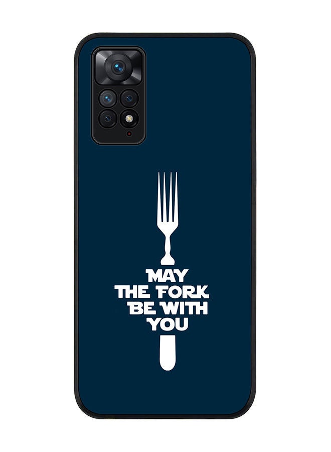 Stylizedd Rugged Black edge case for Redmi Note 11 4G/Redmi Note 11S Slim fit Soft Case Flexible Rubber Edges Anti Drop TPU Gel Thin Cover - May the fork - Image 1