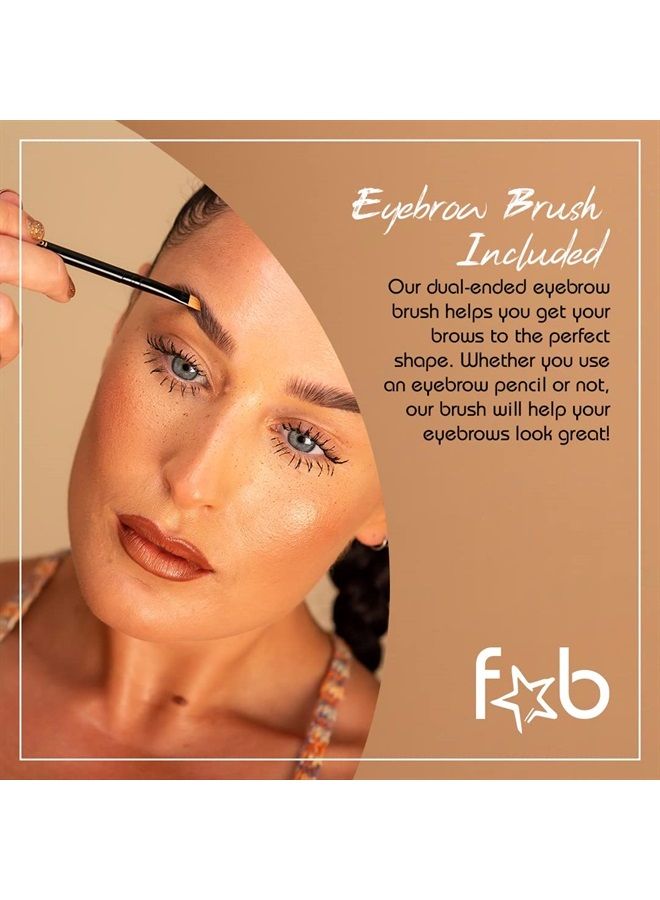 Fab Brows Duo Eyebrow Kit, Ultimate Brow Kit with Compact Powder Mirror and Eyebrow Shaper, Waterproof Eye Makeup Contour Palette Set for Eyebrow, Eyebrow Cosmetics, (Dark Brown/Chocolate Brown) - Image 4