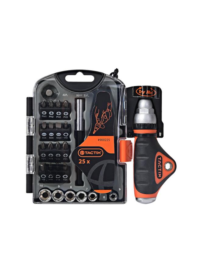 Tactix 25-Piece Break-Resistant Ergonomic Stubby Torque Screwdriver Set with Storage Case Multicolor  - Image 1