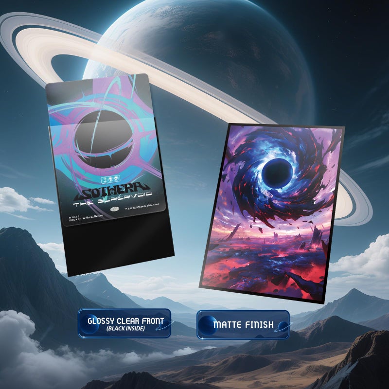 Kiiransr MTG Card Sleeves - Black Hole Damnation - Ultra Clear Front & Matte Finish Back, 100 Count Standard Size Matte Art Sleeve for Magic The Gathering - Image 3