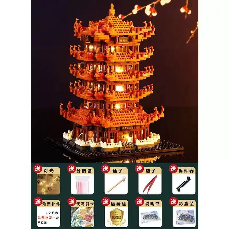 Tiananmen Building Blocks Chinese Building Model Compatible With Lego Microparticles Peach Blossom Pool Suzhou Garden Toys - Image 1