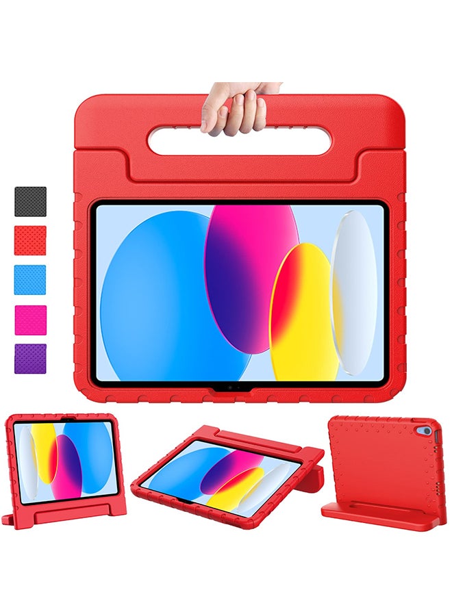O Ozone Kids Case for iPad 10th Generation 10.9 Case 2022 With Pencil Holder Durable Shockproof Lightweight Protective Handle Stand Case - Red  - Image 1