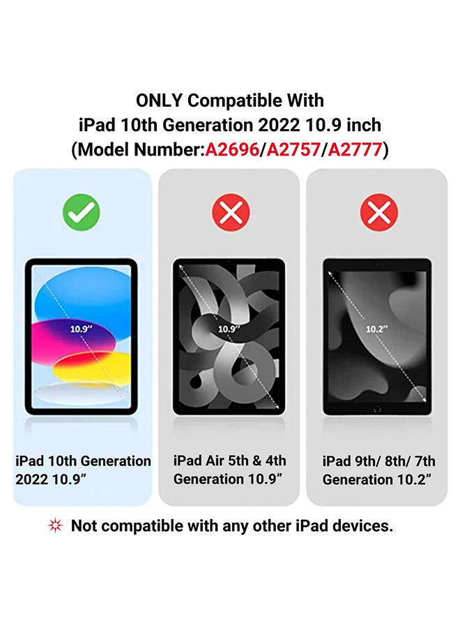 O Ozone Kids Case for iPad 10th Generation 10.9 Case 2022 With Pencil Holder Durable Shockproof Lightweight Protective Handle Stand Case - Red  - Image 2