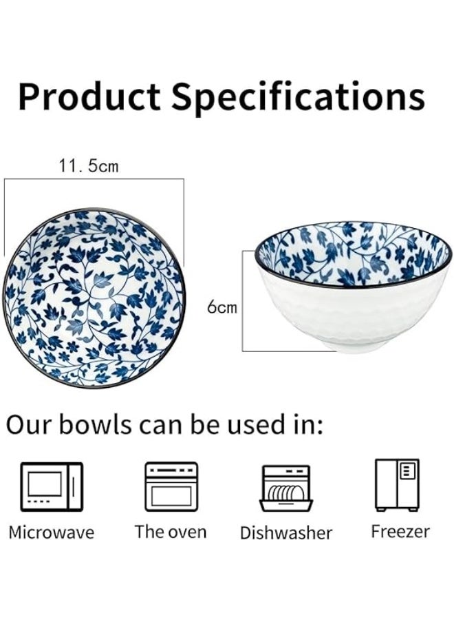 Spaceshoop Set of 6 Japanese ceramic bowls for serving rice soup and snacks 300ml Multicolor - Image 4