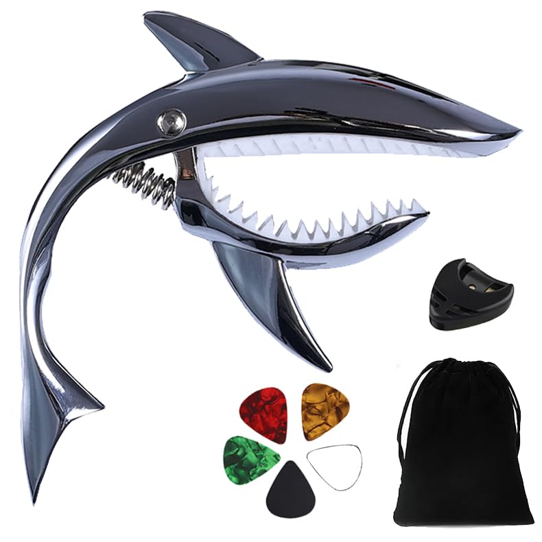 Rrayia Guitar Capo Shark Capo for Acoustic and Electric Guitar,Ukulele with Good Hand Feeling, No Buzzing and Durable,Gift for Musicians - Image 1