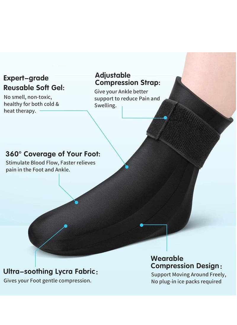 GUDOO - Reusable Gel Cold Therapy Sock for Hot Cold Therapy Ankle Foot Ice Pack Wrap for Injuries Instant Pain Relief for Achilles Tendonitis Plantar Fasciitis Foot Heel - Image 1