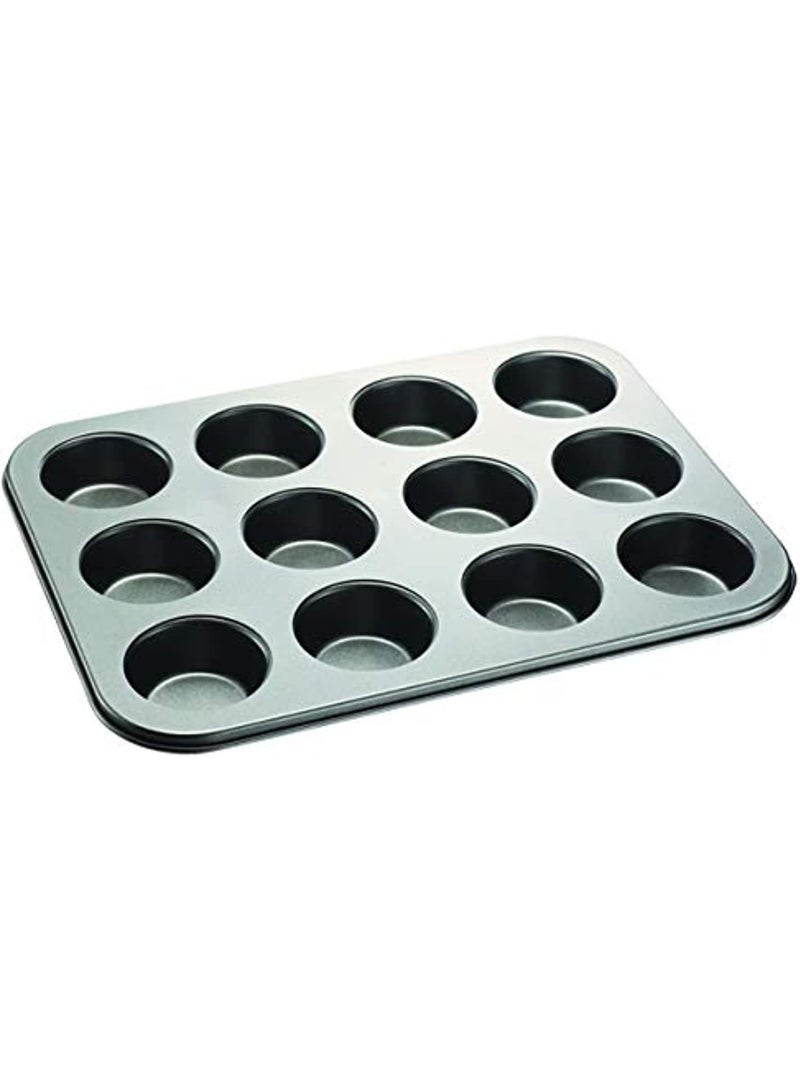 Black Stone BLACKSTONE Cups Mini Muffin Bun Cupcake Baking cake pan, cake making pan, non stick bakeware (12 Cups) - Image 1