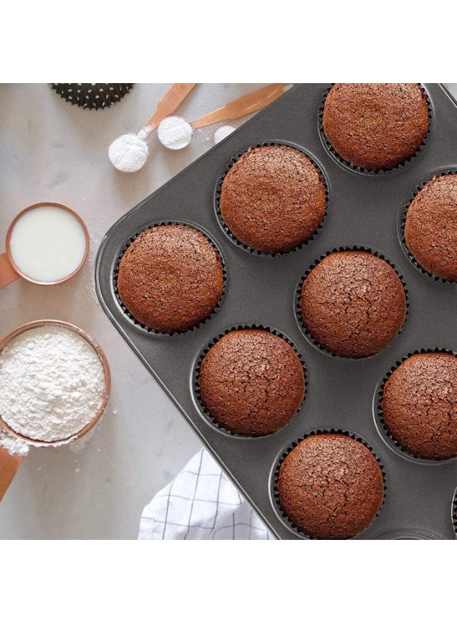 Black Stone BLACKSTONE Cups Mini Muffin Bun Cupcake Baking cake pan, cake making pan, non stick bakeware (12 Cups) - Image 5