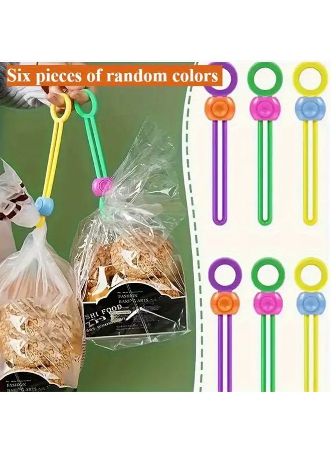 6pcs Multicolor Food Sealing Tape Clips and Ropes for Kitchen Preservation - Image 1