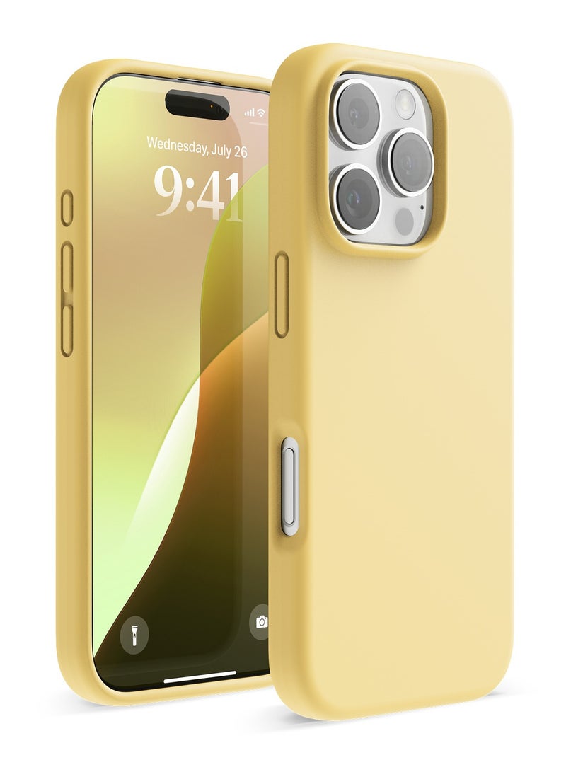 Elago Liquid Silicone for iPhone 16 PRO Case Cover Full Body Protection, Shockproof, Slim, Anti-Scratch Soft Microfiber Lining - Yellow