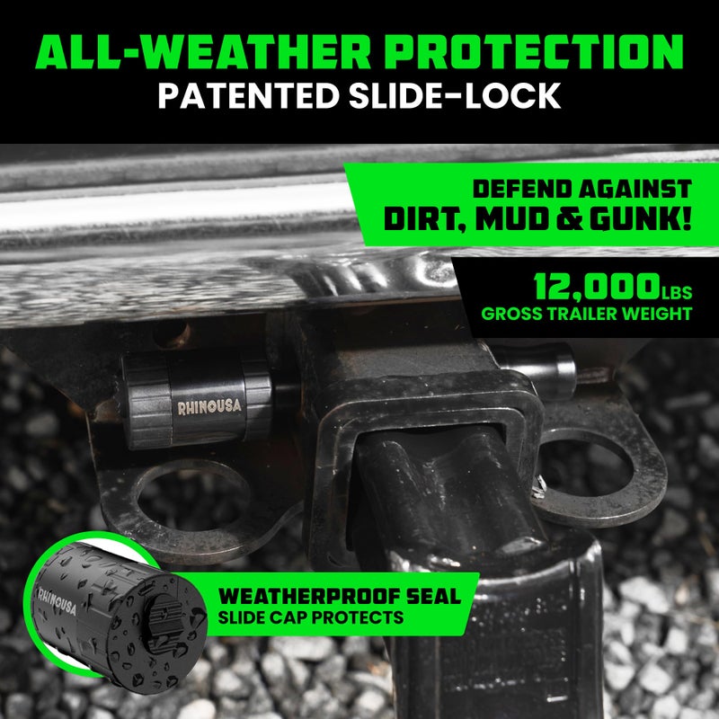 Rhino USA 2â€ Trailer Hitch Pin â€“ Patented Locking Receiver Pin for Class III/IV Hitches â€“ Weatherproof, Anti-Theft, Debris-Protected â€“ Tow Truck Ready â€“ BLK 2PK Keyed-Alike - Image 3