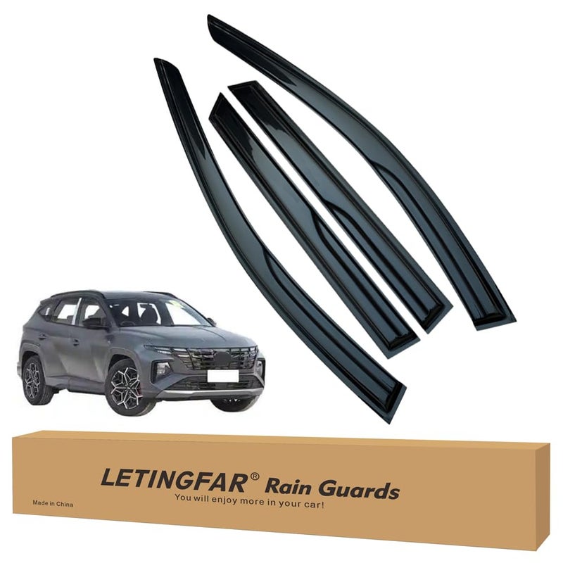 LETINGFAR Window Visors Rain Guards for Hyundai Tucson 2022 2023 2024 Accessories Wind Deflectors Vent Shades for Hyundai Tucson