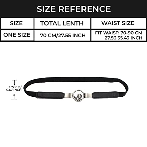 REDHORNS Elastic Fabric Waist Belt for Women Dresses Rose Design Stretchy Slim Ladies Belt for Saree Girls Jeans - Free Size (LD80A_Black) - Image 5