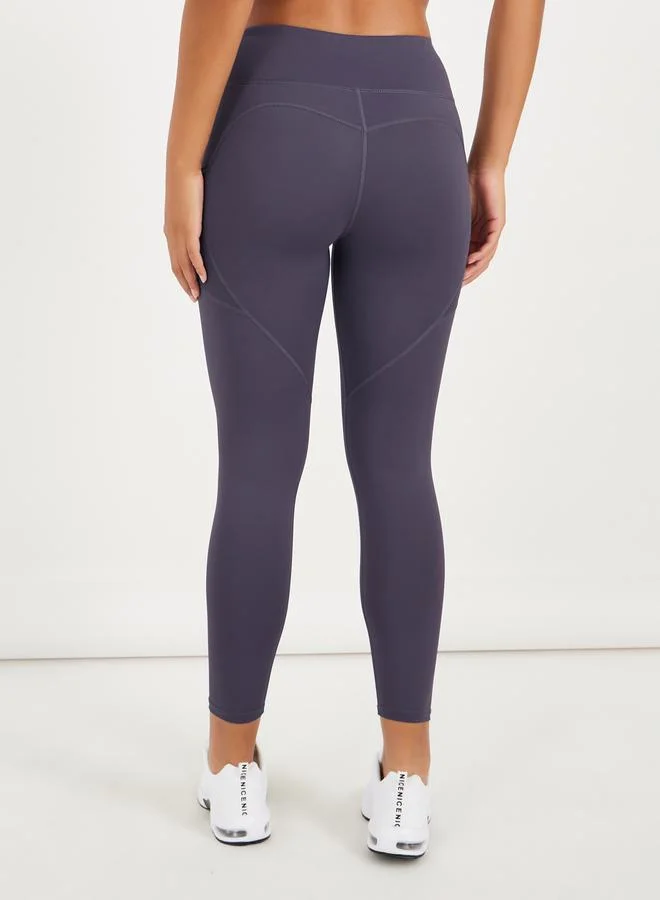 Styli Side Mesh Pocket Broad Waistband Leggings