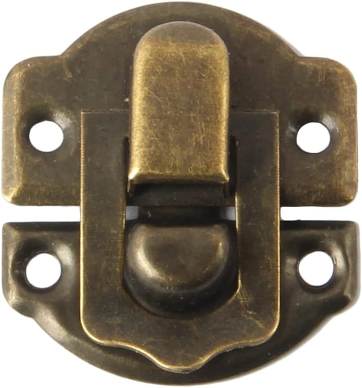 JFFX Antique Bronze Hasp Latch and Hinges Set, Retro Vintage Style Hinges and Hasp Lock with Matching Screwing for DIY Crafts Wooden Jewelry Box - Image 4