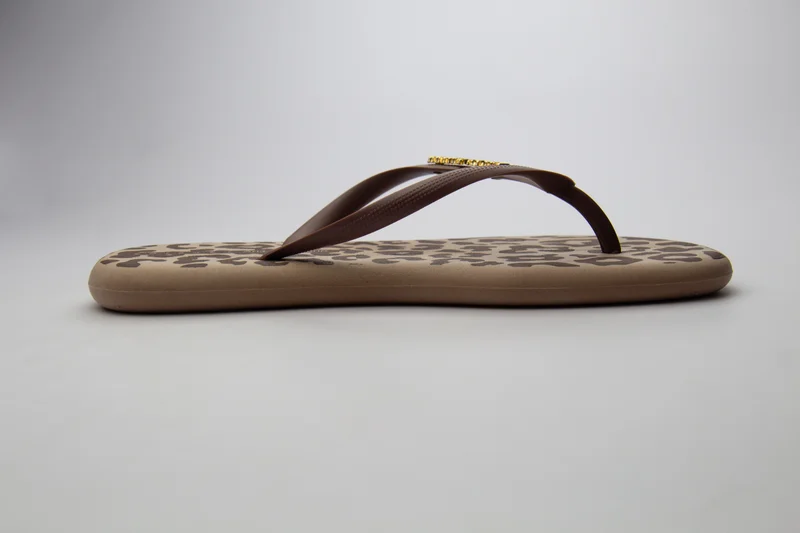 Voices Boat Women'S Flip Flops With Printed Sole Design And Matching Brand Design Strap - Brown